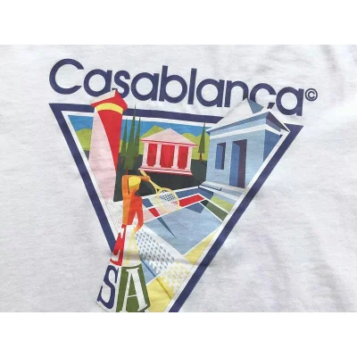 Футболка Casablanca Image Inside Triangle And Inscription Tennis Club "White" фото № 3