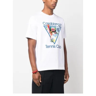 Футболка Casablanca Image Inside Triangle And Inscription Tennis Club "White" фото № 5
