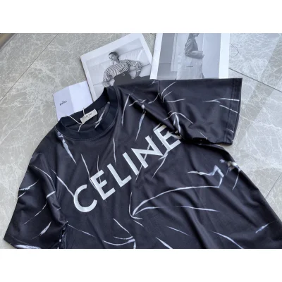 Футболка Celine Uneven Lines "Black" фото № 3 Футболка Celine Uneven Lines "Black" фото № 3