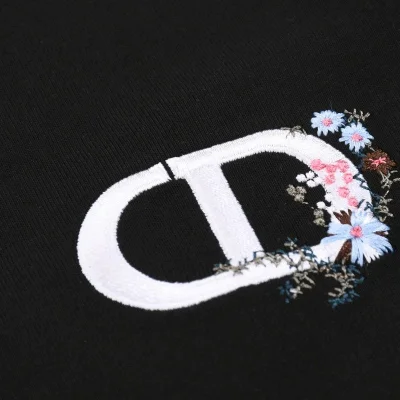 Футболка Christian Dior Flower Logo "Black" фото № 6