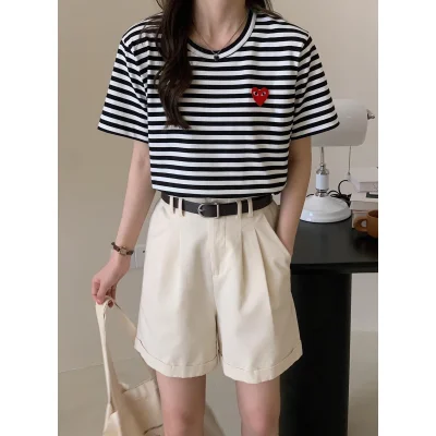 Футболка Comme des Garçons Play Striped Heart Eyes "Black" фото № 2 Футболка Comme des Garçons Play Striped Heart Eyes "Black" фото № 2