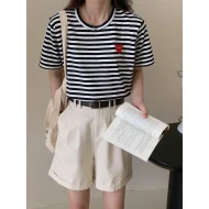 Футболка Comme des Garçons Play Striped Heart Eyes "Black"