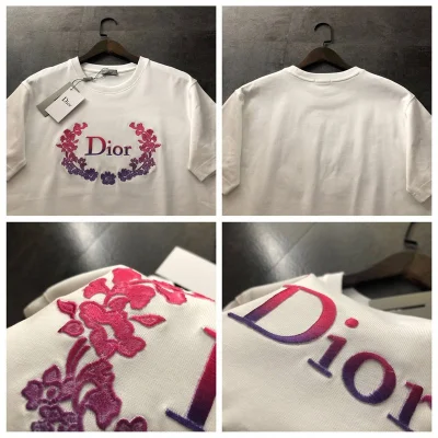 Футболка Dior With A Beautiful Print And Logo "White" фото № 2