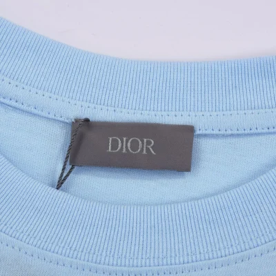 Футболка Dior Basic Collection With Small Logo "Blue" фото № 6