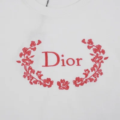 Футболка Dior With Wreath Of Flowers "White" фото № 5
