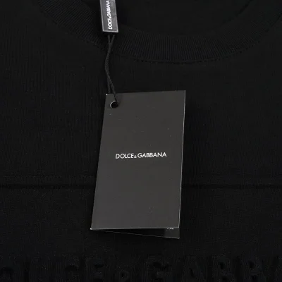 Футболка Dolce And Gabbana With An Embossed Logo "Black" фото № 3