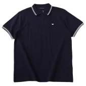 Поло Emporio Armani Edge Decorated By Stripes And Front Small Logo "Blue"