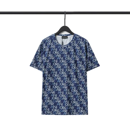 Футболка Emporio Armani With Monogram Print "Blue"