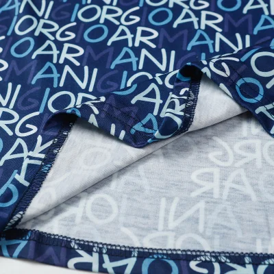 Футболка Emporio Armani With Monogram Print "Blue" фото № 4