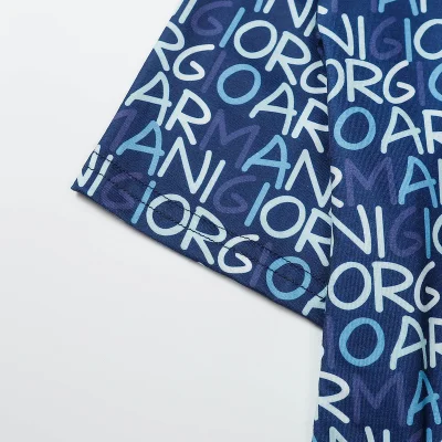 Футболка Emporio Armani With Monogram Print "Blue" фото № 5