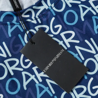 Футболка Emporio Armani With Monogram Print "Blue" фото № 6