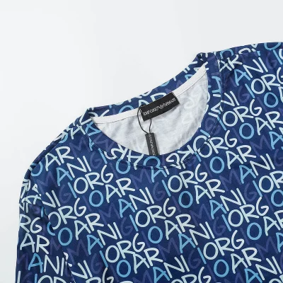 Футболка Emporio Armani With Monogram Print "Blue" фото № 8