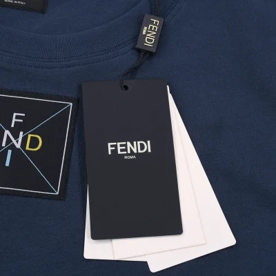 Футболка Fendi Logo In A Square "Blue" фото № 2