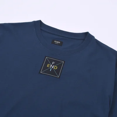 Футболка Fendi Logo In A Square "Blue" фото № 6