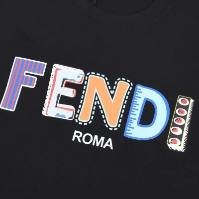 Футболка Fendi Text Graphic Logo "Black" фото № 7