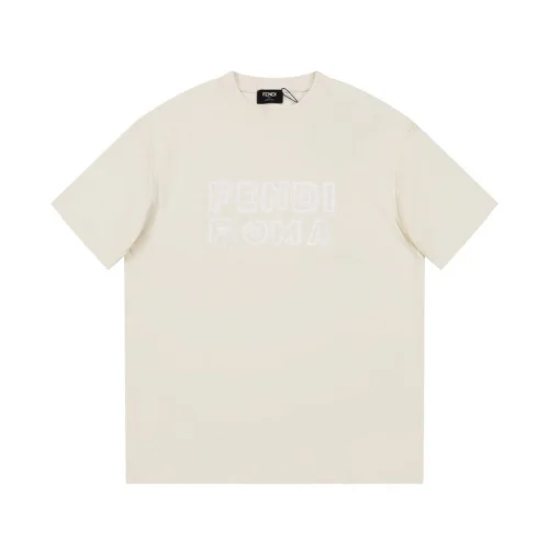 Футболка Fendi With Brand Logo Print "Cream"