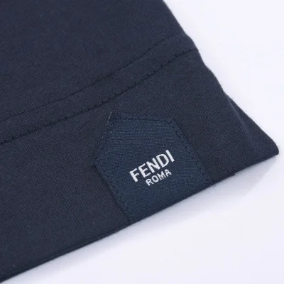Футболка Fendi Cotton With The Inscription "Blue/Black" фото № 2