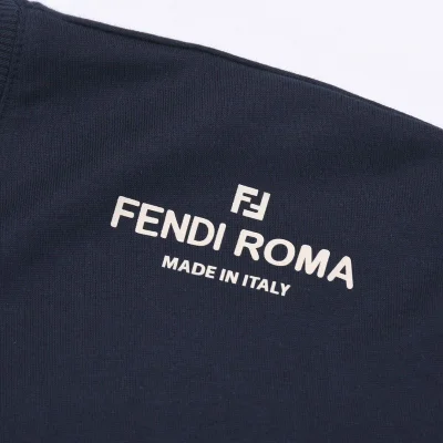 Футболка Fendi Cotton With The Inscription "Blue/Black" фото № 7