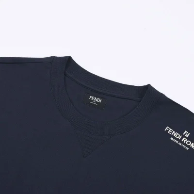 Футболка Fendi Cotton With The Inscription "Blue/Black" фото № 8