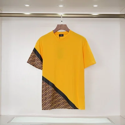 Футболка Fendi Three Colors With Brand Print "Yellow" фото № 3