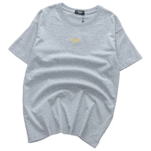 Футболка Fendi With Yellow Text Logo "Gray/White"