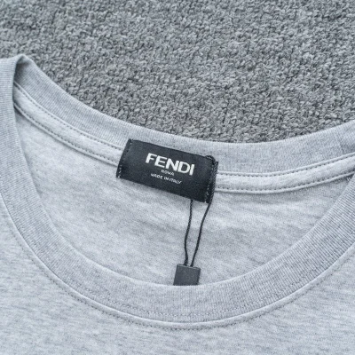 Футболка Fendi With Yellow Text Logo "Gray/White" фото № 5