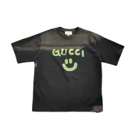 Футболка Gucci With Green Logo And Smile "Black"
