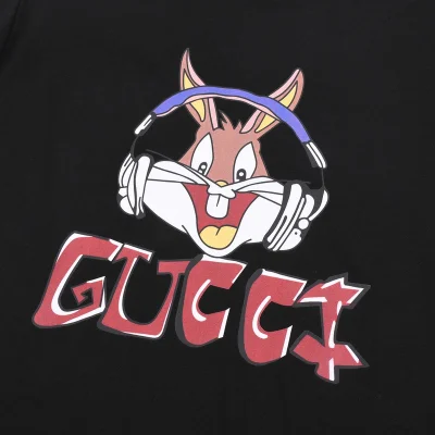 Футболка Gucci Print Hare In Headphones "Black" фото № 7