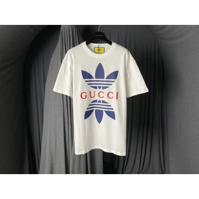 Футболка Gucci Duplicate Logo Adidas "White" фото № 2