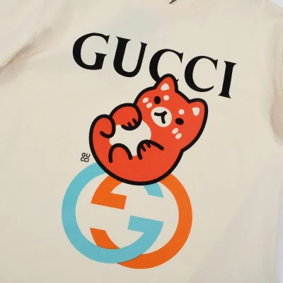 Футболка Gucci Logo And Fox Print "Cream" фото № 2