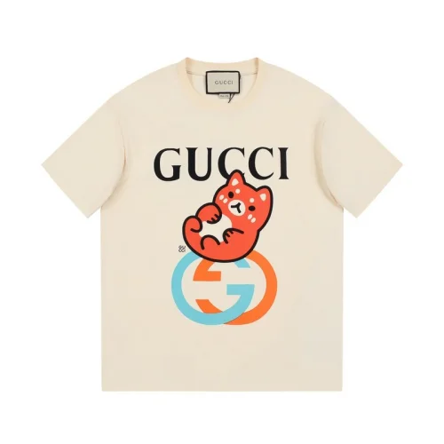 Футболка Gucci Logo And Fox Print "Cream"