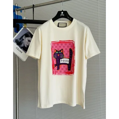 Футболка Gucci Purple Cat "Cream" фото № 3