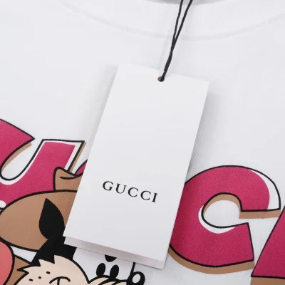 Футболка Gucci Cartoon Print And Inscription "White" фото № 3