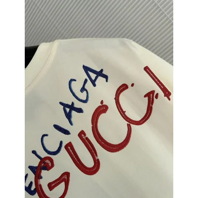 Футболка Gucci X Balenciaga BB And GG Logo "Cream" фото № 4