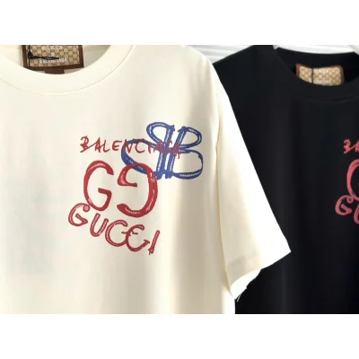 Футболка Gucci X Balenciaga BB And GG Logo "Cream" фото № 5