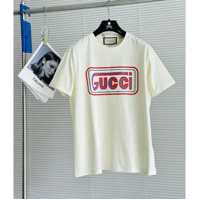 Футболка Gucci With Red Blue Logo "Cream" фото № 3 Футболка Gucci With Red Blue Logo "Cream" фото № 3