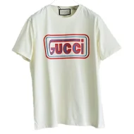 Футболка Gucci With Red Blue Logo "Cream"