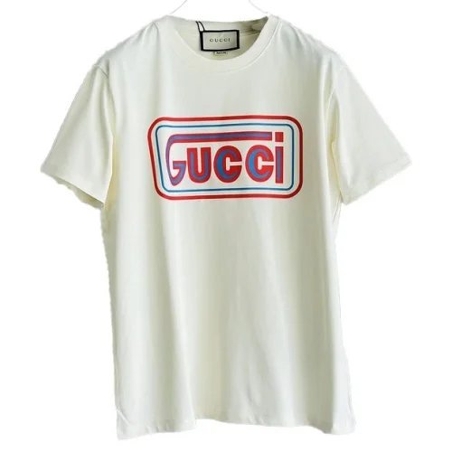 Футболка Gucci With Red Blue Logo "Cream"