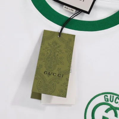 Футболка Gucci With Green Edges "White" фото № 3
