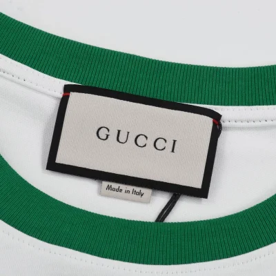 Футболка Gucci With Green Edges "White" фото № 8