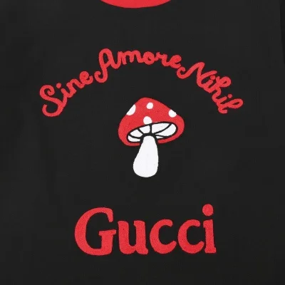 Футболка Gucci Red Hat Mushroom "Black" фото № 6