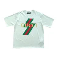 Футболка Gucci Curve Line And Logo "White"