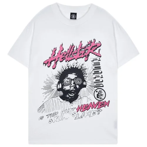 Футболка Hellstar Man With Hair On End And Headphones "White"