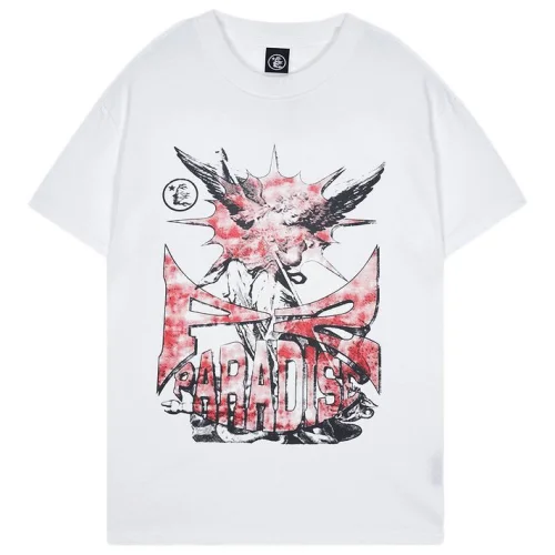 Футболка Hellstar Back Inscription Bigger Than Satan "White"