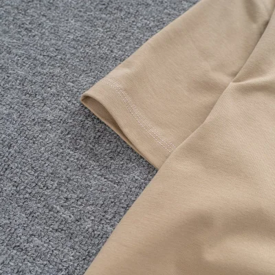 Футболка Lacoste Cotton With Logo Brand "Beige" фото № 3