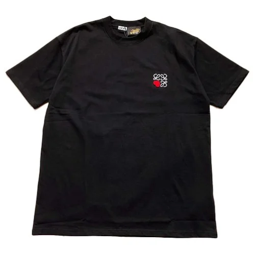 Футболка Loewe With Small Red Heart In The Logo "Black"