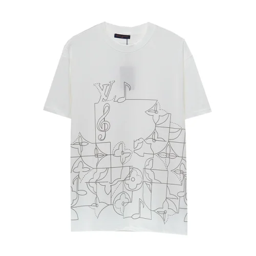 Футболка Louis Vuitton Print With Logos And Notes "White"