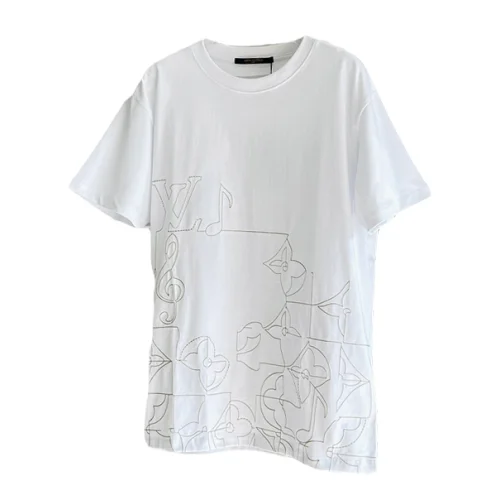 Футболка Louis Vuitton With An Embroidered Print "White"