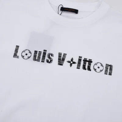 Футболка Louis Vuitton With Logo Made Of Stripes "White" фото № 3