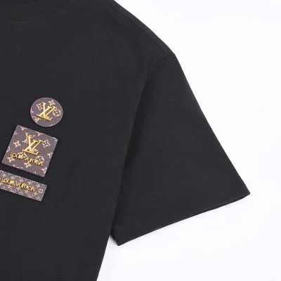 Футболка Louis Vuitton With Three Emblems Brand "Black" фото № 6